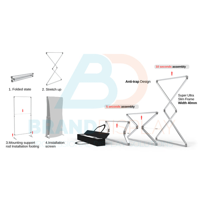 40mm Aluminium Folding SEG Wall (non-illuminated)