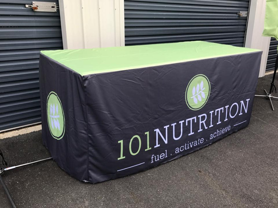 Custom Branded Fitted Table Cover — Brand Display New Zealand